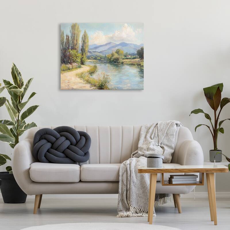 Stupell Along The Mountain River Canvas Wall Art Design By Petal Prints Design