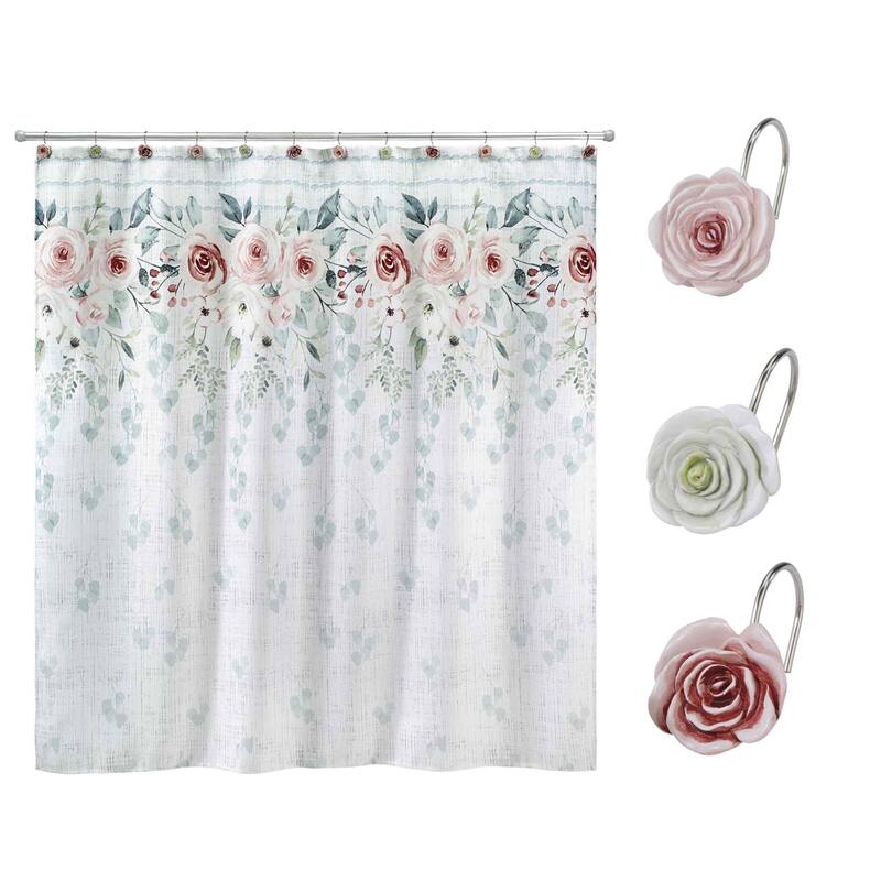Avanti Linens Spring Garden Shower Curtain & Hook Set