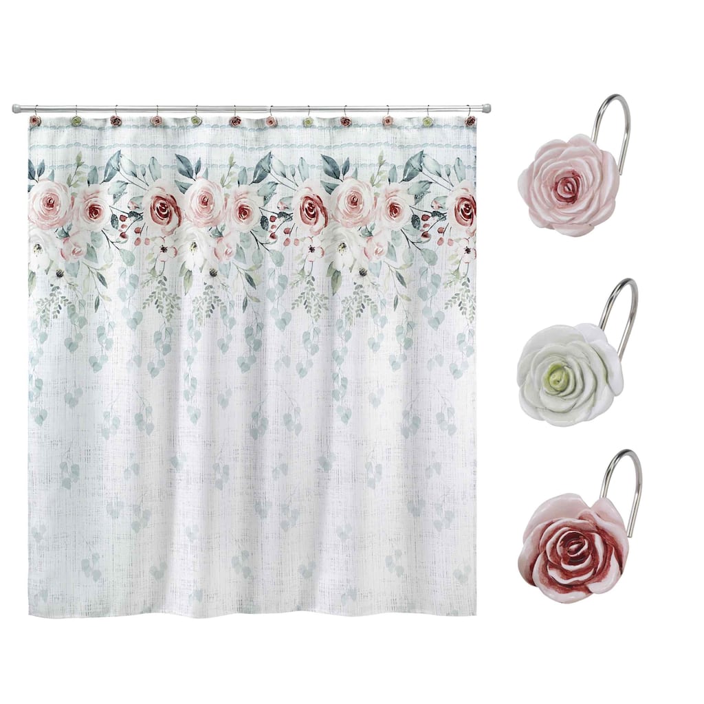Avanti Linens Spring Garden Shower Curtain & Hook Set