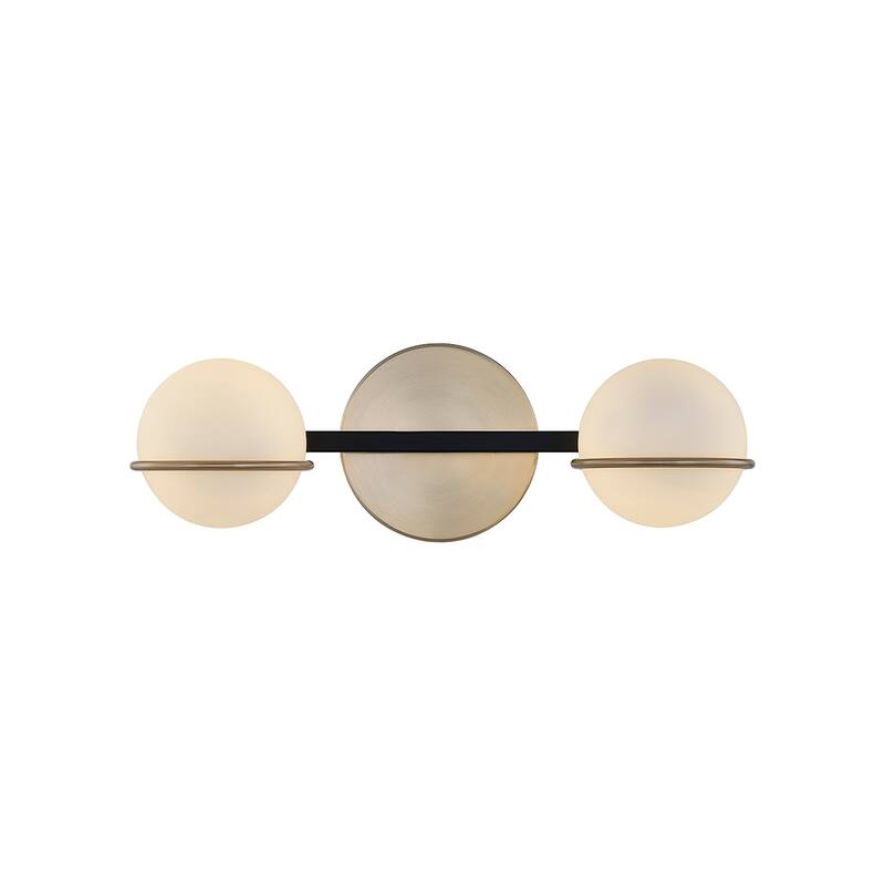 Justice Design Group EVOLV Fusion Centric 2-Light Bath Bar with Opal Glass Shade