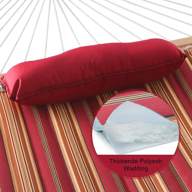 Outdoor Cotton Rope Hammock with 12FT Steel Stand