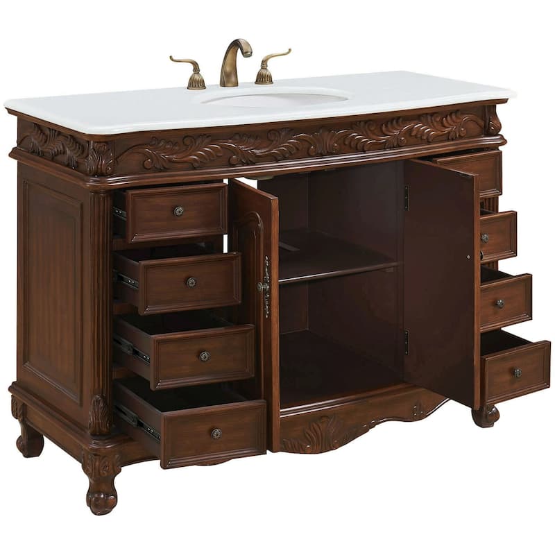 Elegant Lighting VF-1039-VW Bordeaux 48" Free Standing Single Basin