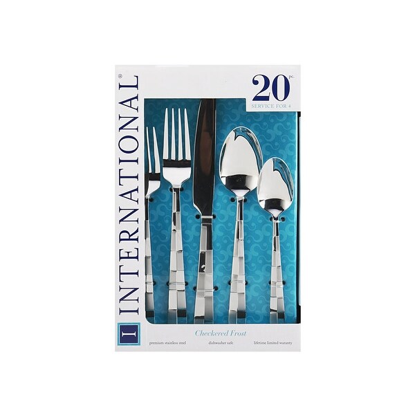International Silver 20-Piece Checkered Frost Flatware Set - Bed