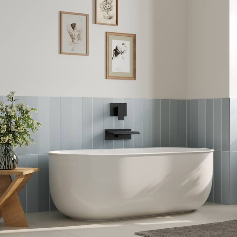 GRANDJOY Wall-Mount Waterfall Bathtub Faucets Single Handle Shower Faucets