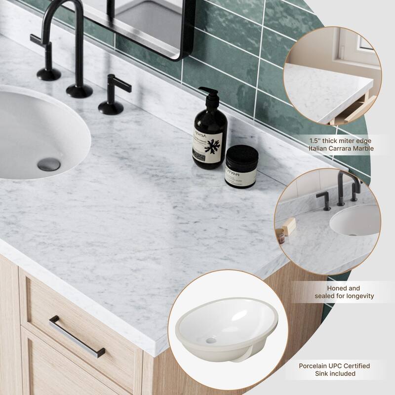 Ariel K55CWOVO Kelly 55" Free Standing Single Basin Vanity Set with