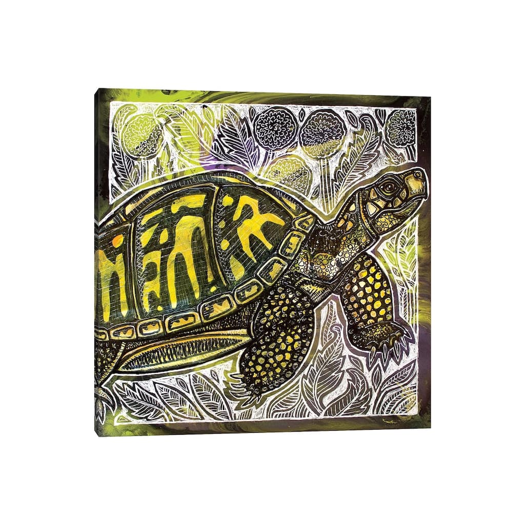 iCanvas "Box Turtle And Dandelions" by Lynnette Shelley Canvas Print