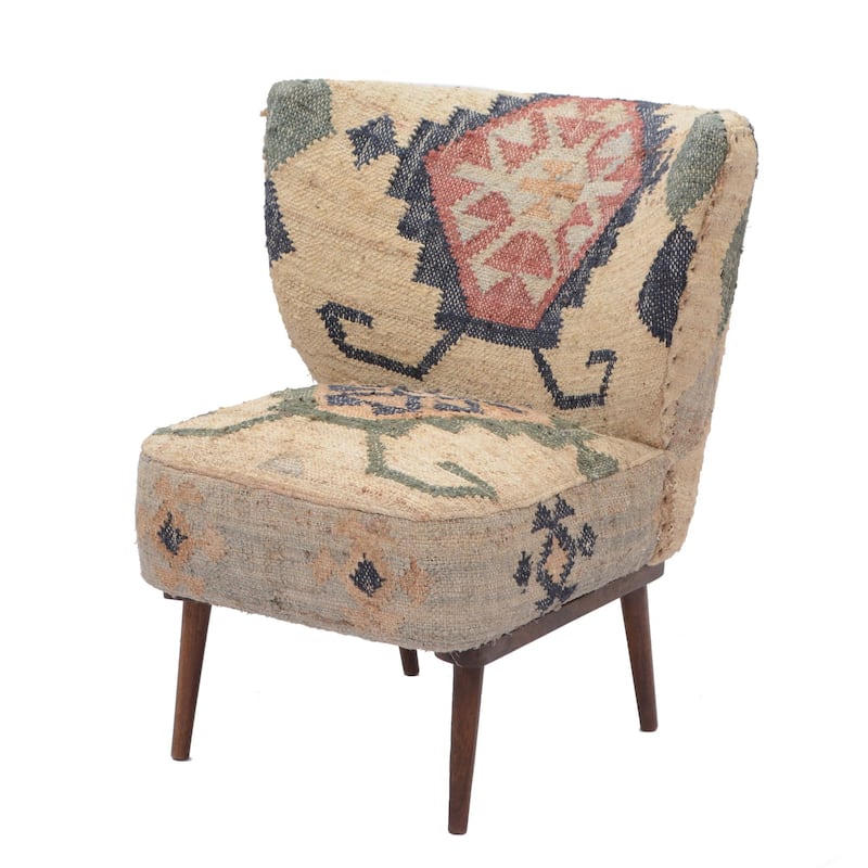 Handmade Armless Accent Chair - 30" - Multicolor