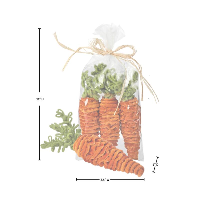 8" Velvet Carrot Set of 2