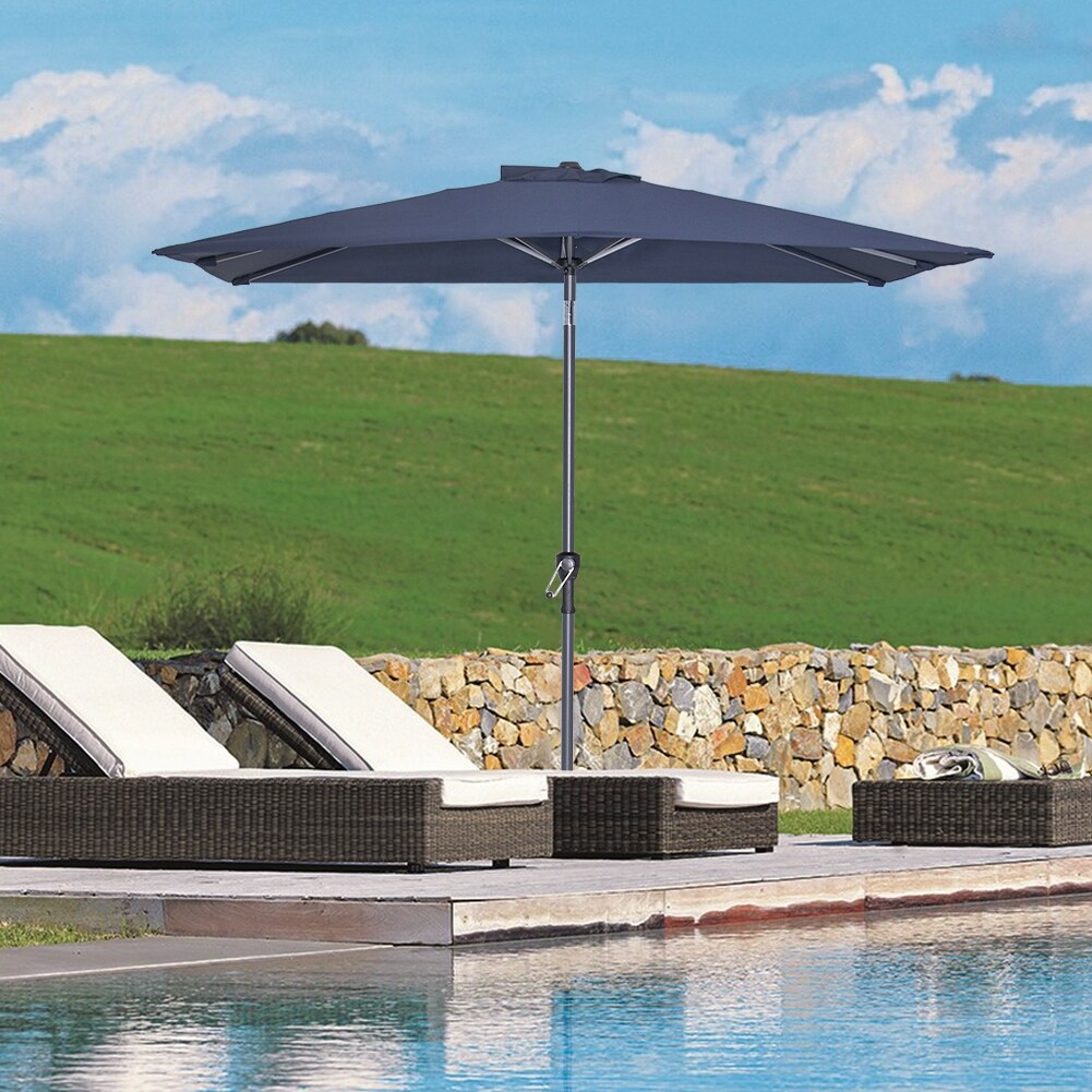 Shop Black Friday Deals On Crestlive Products 9 X 5 Ft Patio Outdoor Rectangular Market Umbrella Overstock 31600088 Tan