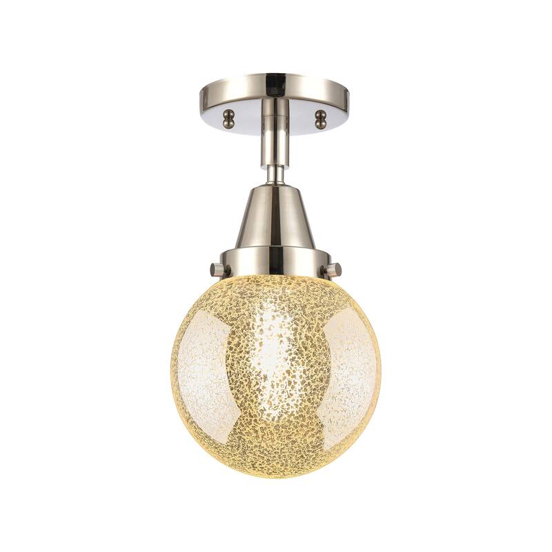 Innovations Lighting 447-1C-11-6 Beacon Flush Mount Beacon 6" Wide - Polished Nickel / Mercury