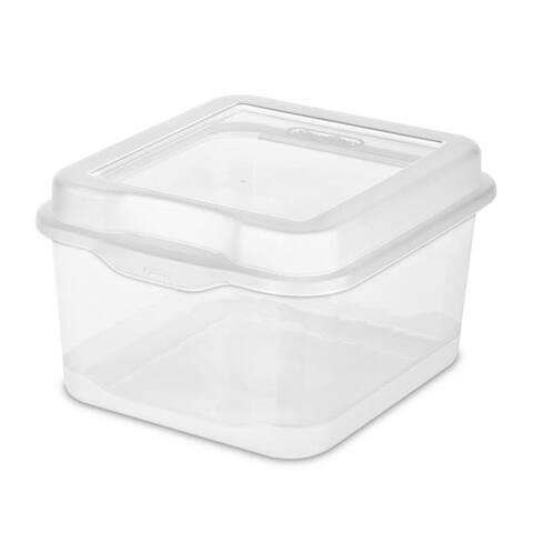 Sterilite 18038612 Plastic FlipTop Latching Storage Container, Clear (48 Pack) - 7.63 x 6.5 x 4.5 inches