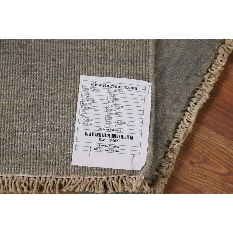 Contemporary Gabbeh Oriental Accent Rug Handmade Wool Carpet - 2'0"x 2'11"