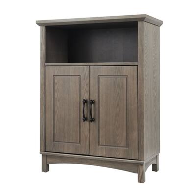 Russell Freestanding Cabinet with 1 Open Shelf and Double Doors - Salt Oak