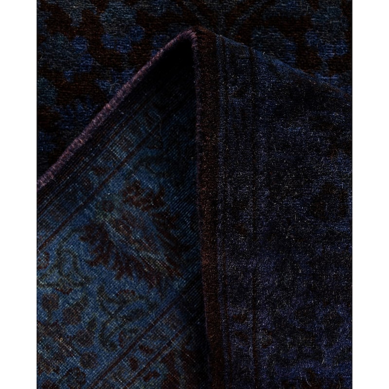 Overdyed One-of-a-Kind Hand-Knotted Runner Rug - Purple - 2' 7" x 16' 6"