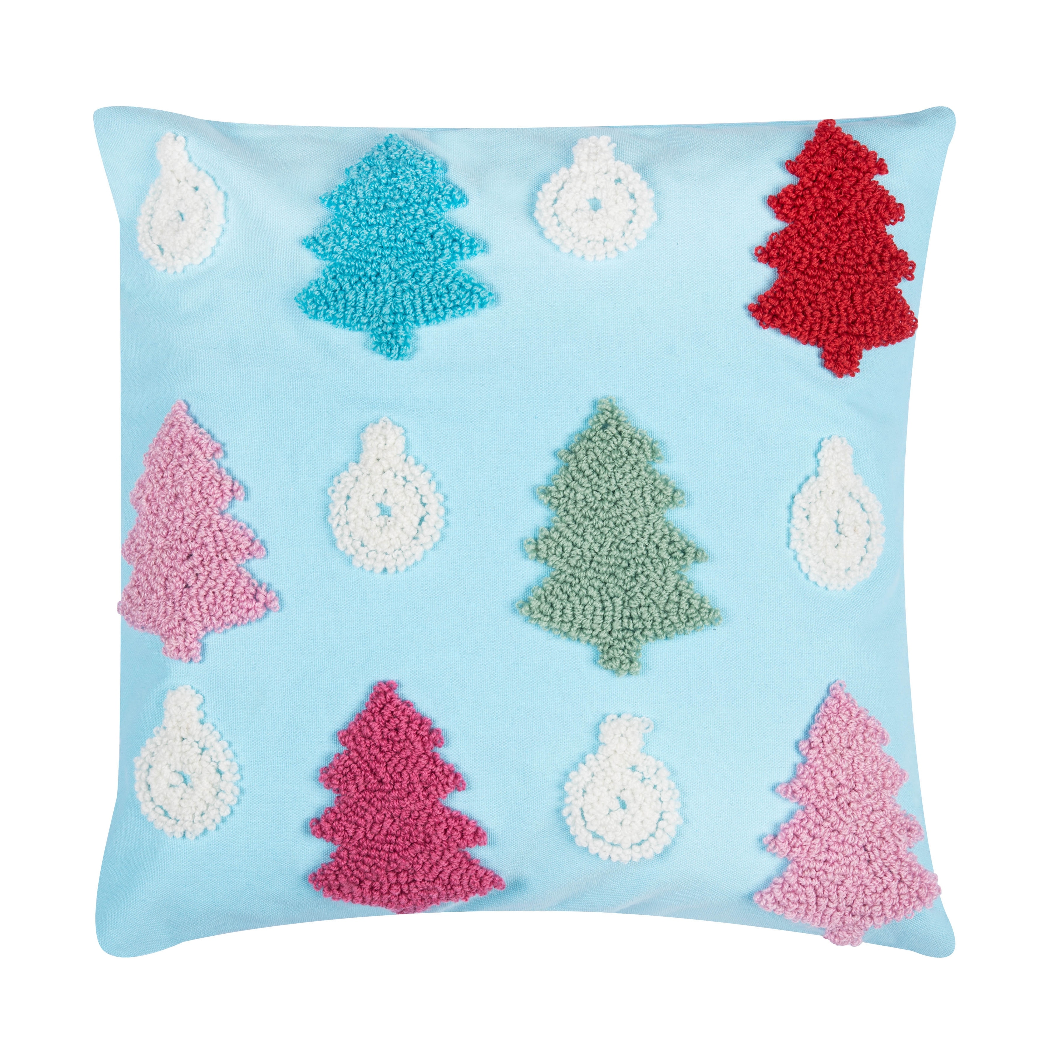 Trees Hooked Throw Pillow 18" x 18"