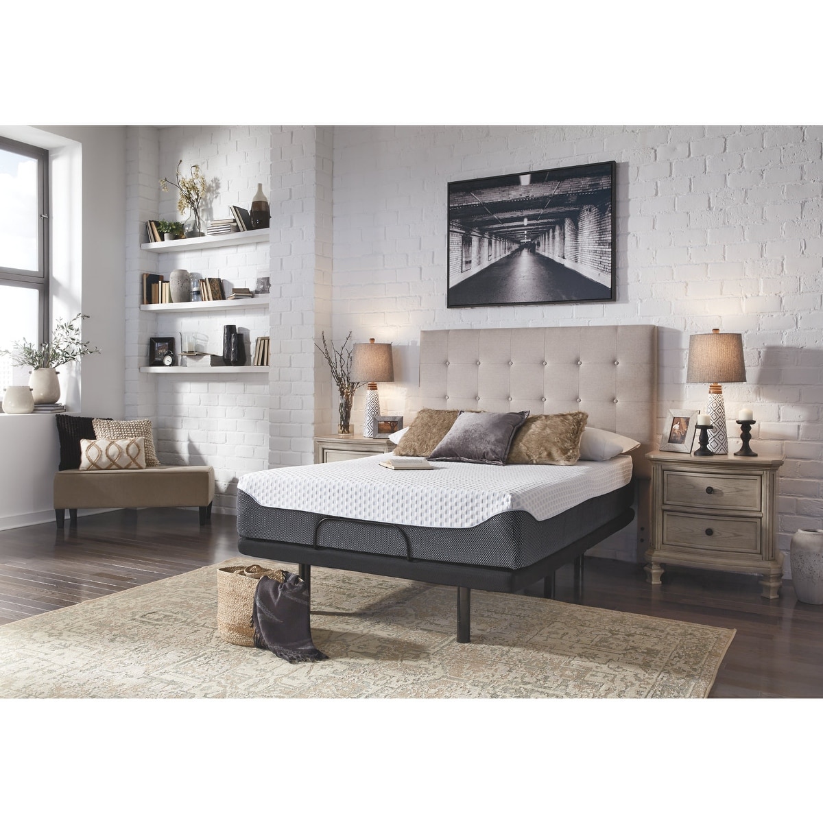 Signature Design by Ashley Chime Elite 12 Inch Adjustable Base with  Mattress - On Sale - Overstock - 29237134