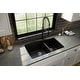 preview thumbnail 2 of 50, Karran Undermount Quartz 60/40 Double Bowl Kitchen Sink