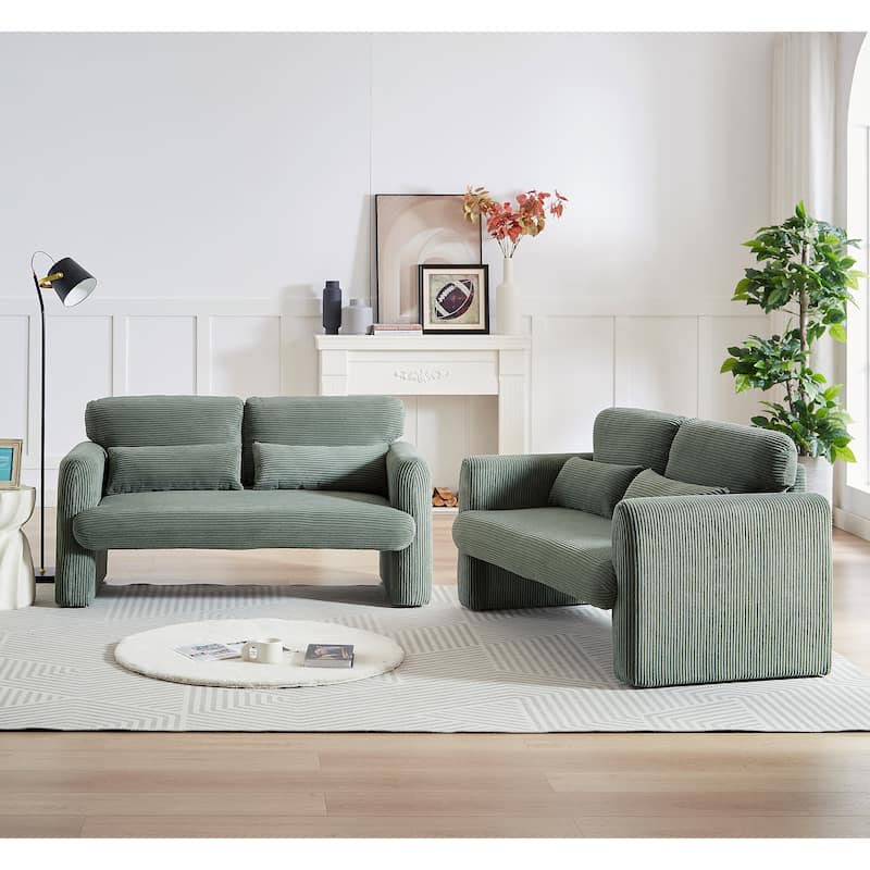 GDFStudio - Emiliano Sofa Set in Premium Corduroy with Elegant Design and Superior Comfort