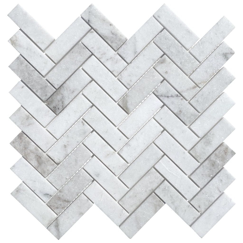 Royal Umbra Marble 1" x 3" Herringbone Polished Mosaic Tile