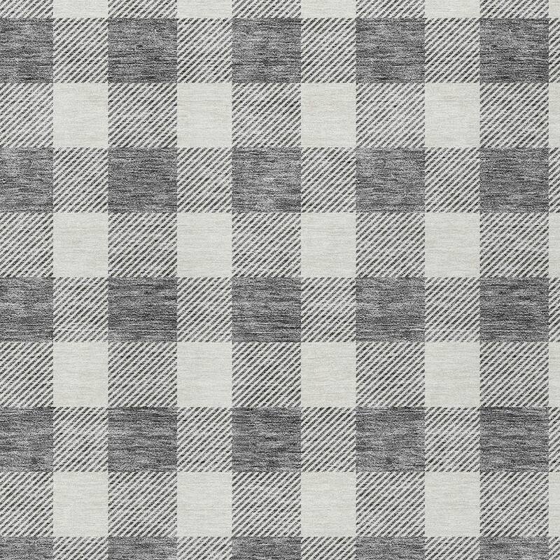 HomeRoots Plaid Transitional Rectangle Outdoor Rug