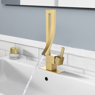 Modern Creative Design Single Lever Handle 1-Hole Bathroom Sink Faucet with Waterfall Spout