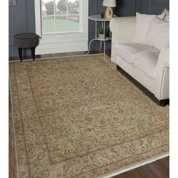 Noori Rug PakPersian Lahore Lt. Grey/Green Rug 8'9" x 13'0" Bed