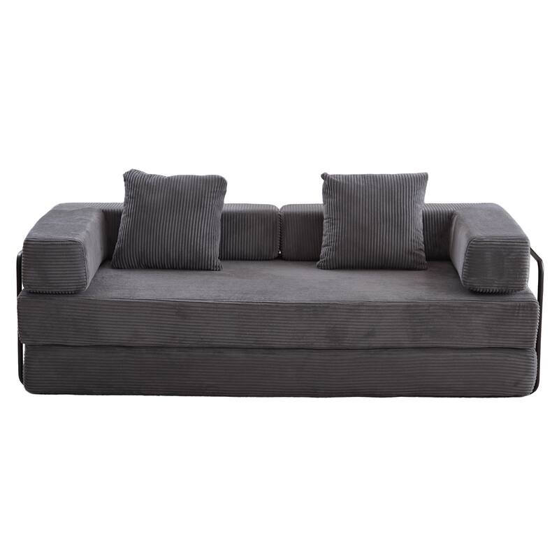 Floor Couch,Compression Sofa,Convertible Floor Sofa Bed-with Pillow Back Support Armrest,Comfy Futon Couch Lounge Sleeper Bed