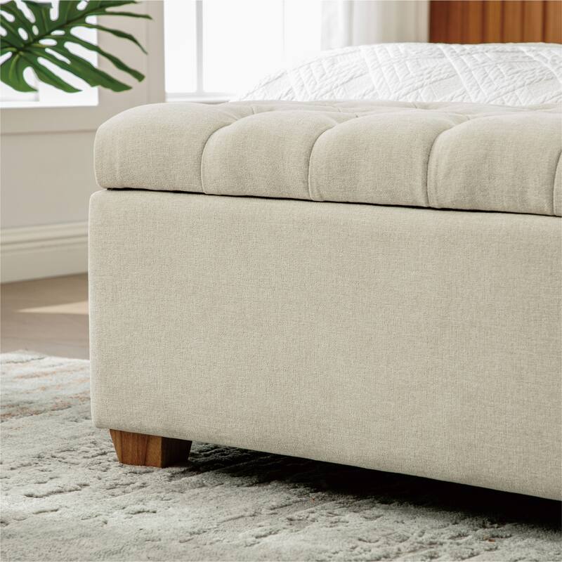 60.24" Wide Modern Upholstered Storage Bench,Entryway Bench,End of Bed Bench
