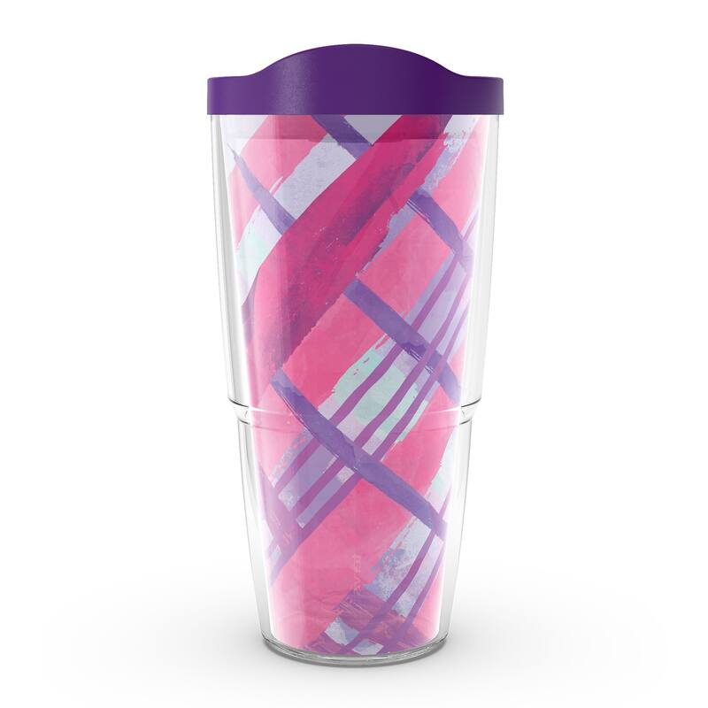 Tervis Loving Plaid Made in USA Double Walled Insulated Travel Tumbler, Classic - 24oz