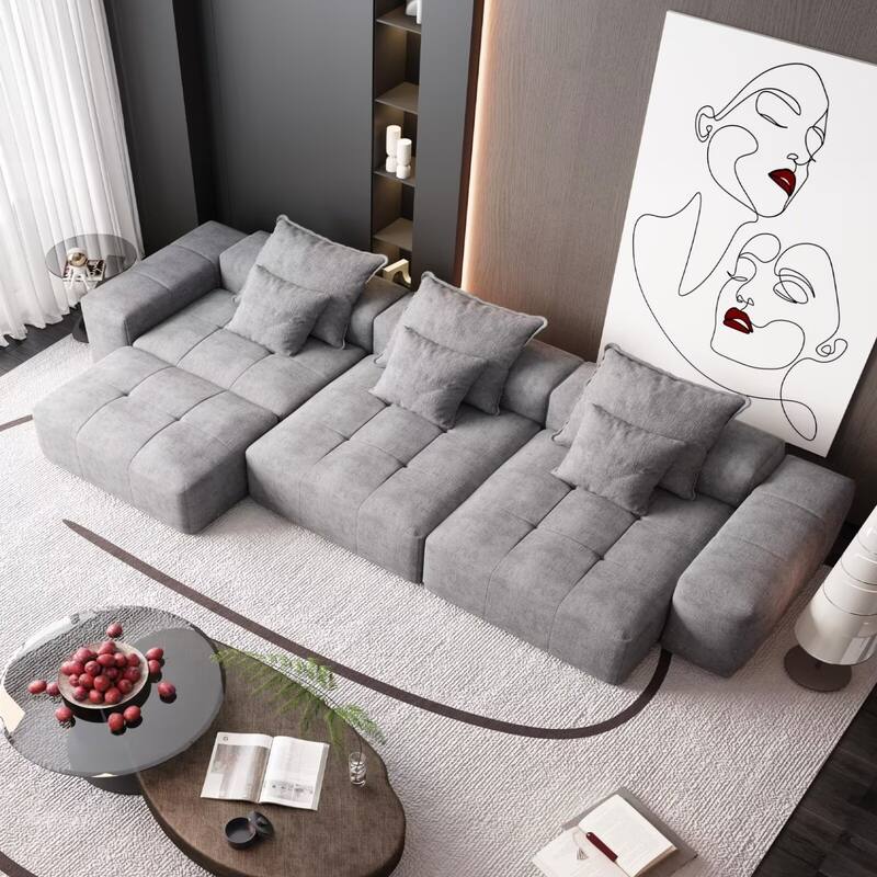 Oversized Modular Sectional Sofa,Sparkling Chenille Fabric,DIY Sofa
