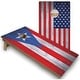 preview thumbnail 1 of 4, Solid Wood Cornhole Boards - Puerto Rico & USA Flag Design Premium 2x4 (24" x 48") - Include ALL Accessories
