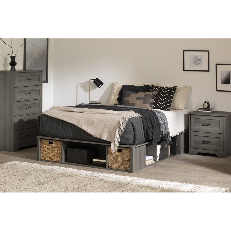 South Shore Prairie Storage Bed with Baskets