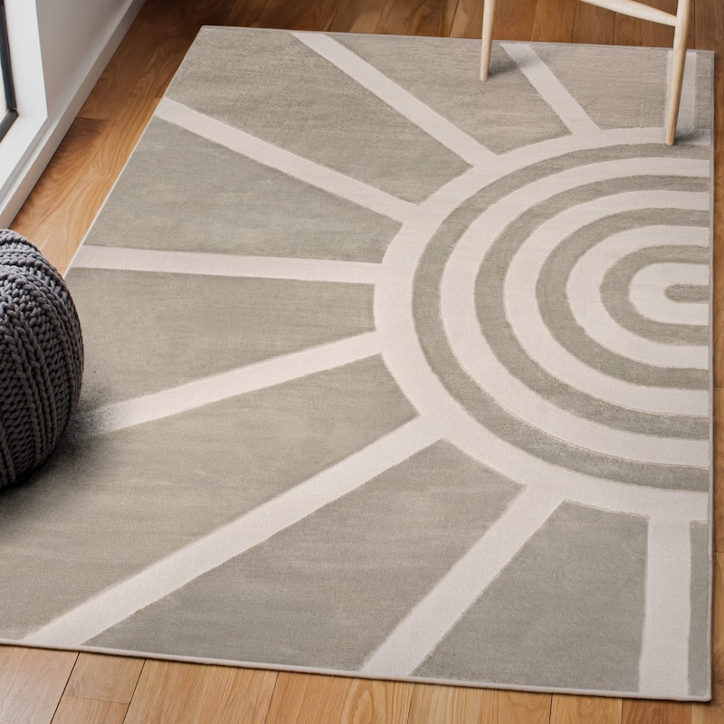 JONATHAN Y Alcina MidCentury Scandinavian Abstract Sun Two-Tone High-Low Area Rug