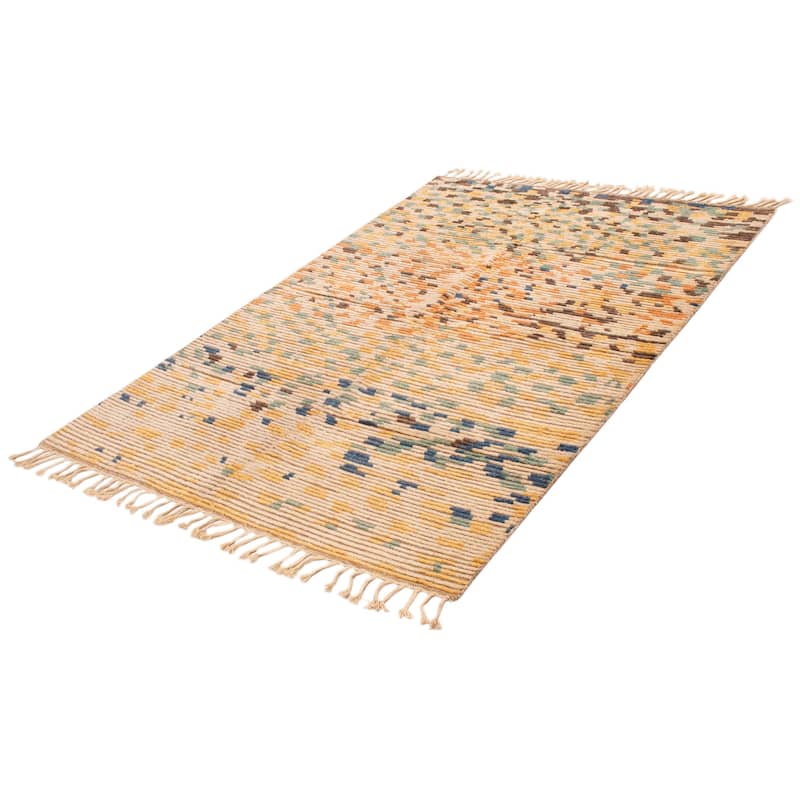 ECARPETGALLERY Hand-knotted Tangier Beige Wool Rug - 6'8 x 9'10
