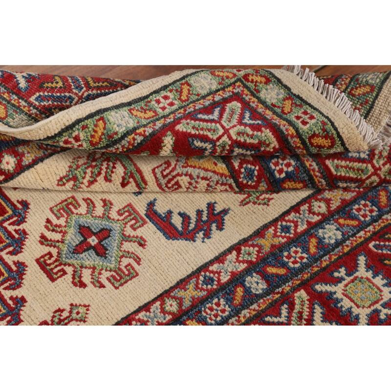 Kazak Foyer Rug Hand-Knotted Wool Carpet - 3'2" x 5'2"