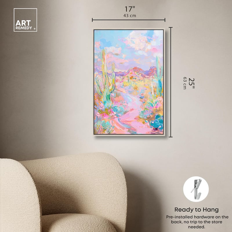 Pink and Teal Landscape Canvas by Art Remedy