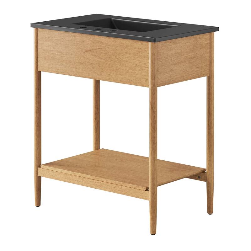 Zaire 18"/24"/30"/36"/48" Bathroom Vanity with Black Sink Top