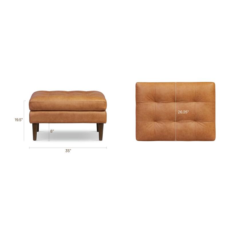 Poly & Bark Napa Ottoman - Full Grain Genuine Italian Leather