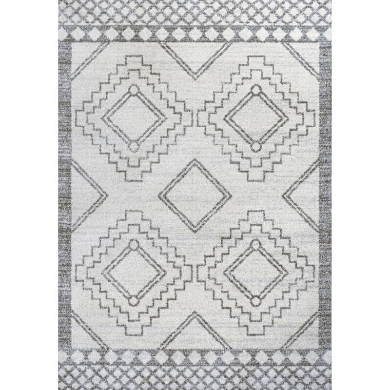 JONATHAN Y Williamsburg Moroccan Beni Souk Area Rug - 12 X 15 - Cream/Gray