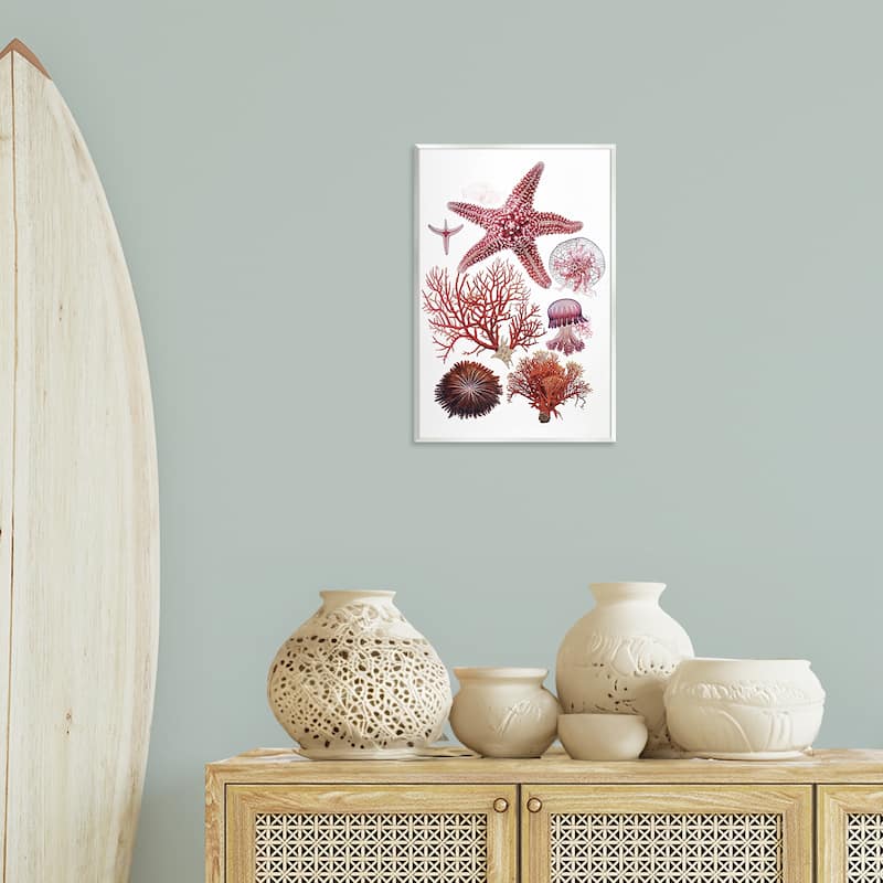 Stupell Rosy Undersea Creatures Wall Plaque Art Design By Ramona Murdock