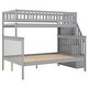 preview thumbnail 12 of 16, Wooden Twin over Full Stairway Bunk Bed with Storage
