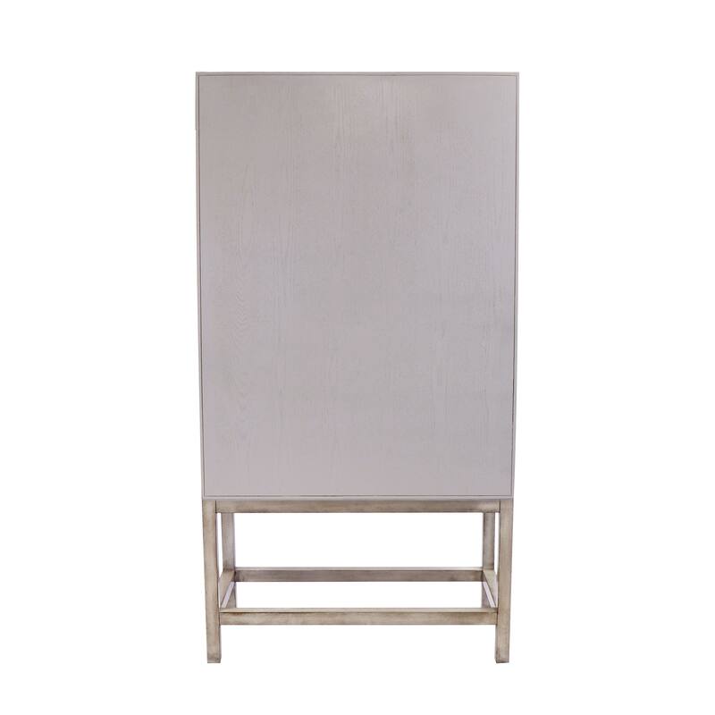 Pasargad Home Oliver Bar Cabinet with 2 Shelf, Drawer & Mirror - 35.5"W x 16.5"D x 67.25"H