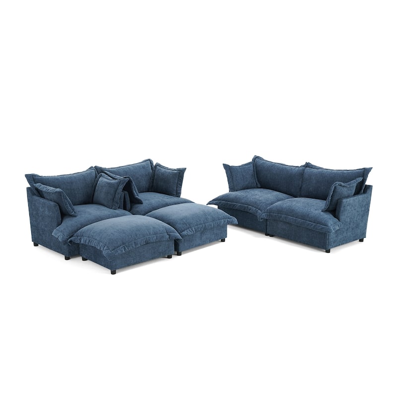 Double Layer Cushion Comfy Cloud Modular Sectional Sofa Set