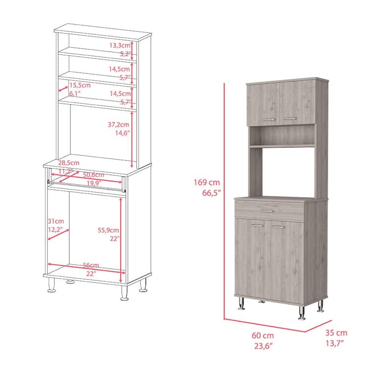 Pantry With Two Double Door Cabinet