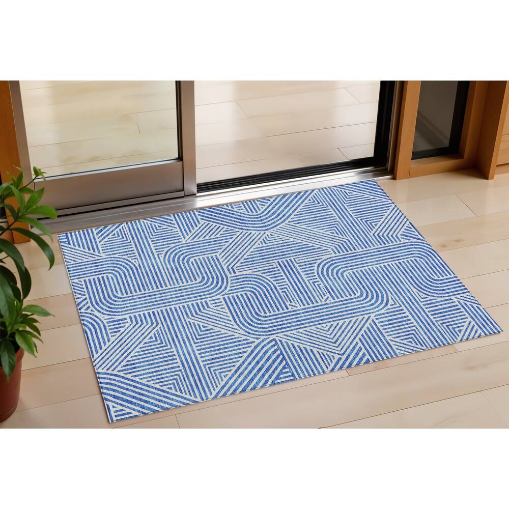 HomeRoots Abstract Transitional Rectangle Outdoor Rug