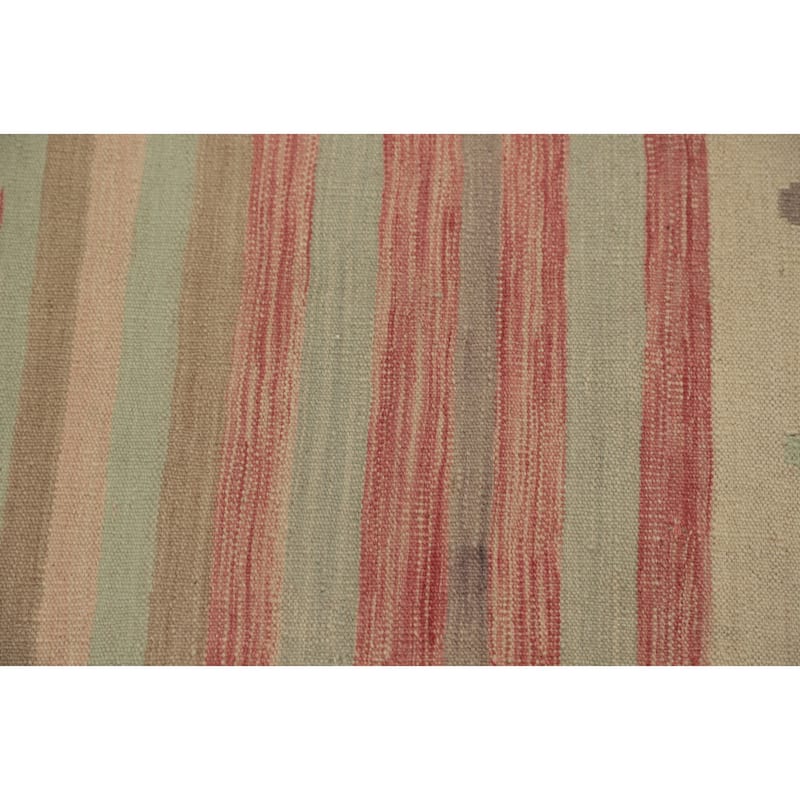 Hand Woven Southwestern Wool Green Geometric Area Rug - 12' 1'' X 9' 2''