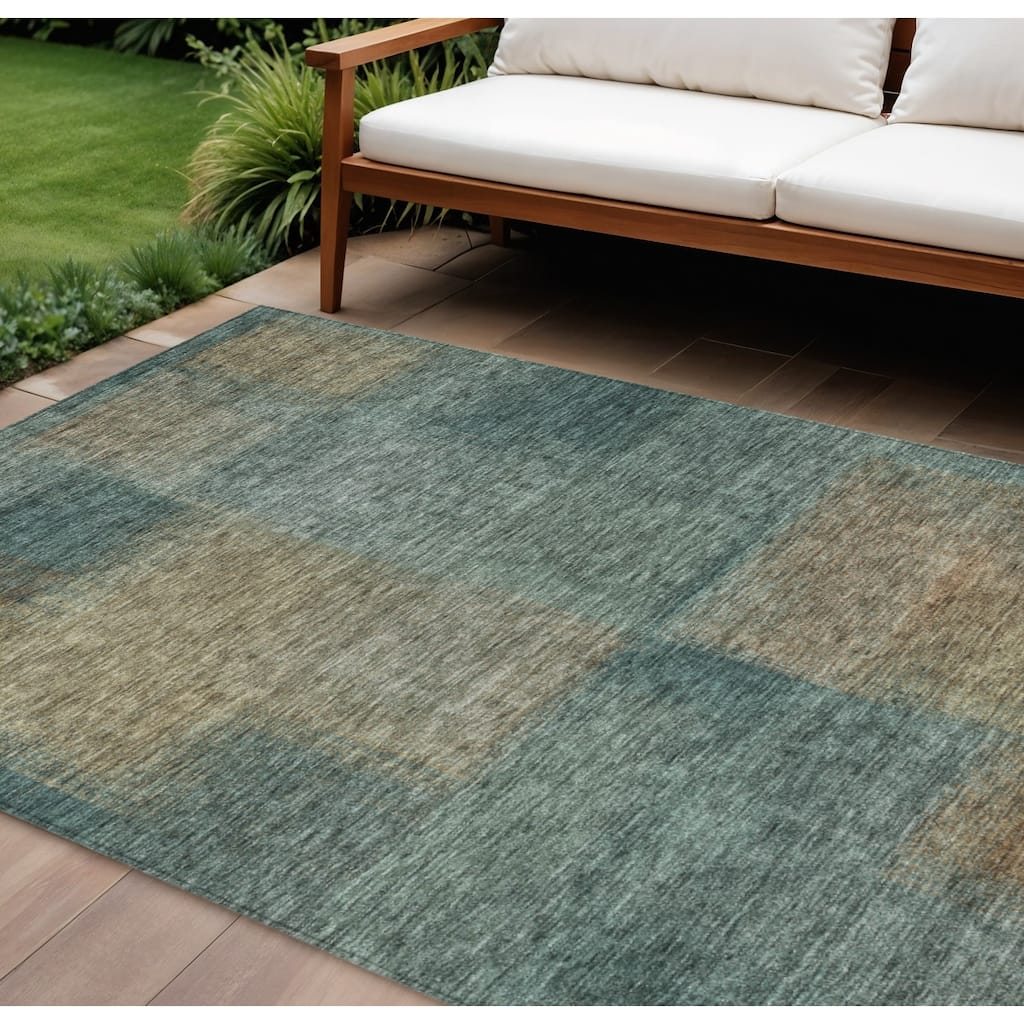 HomeRoots Abstract Transitional Rectangle Outdoor Rug