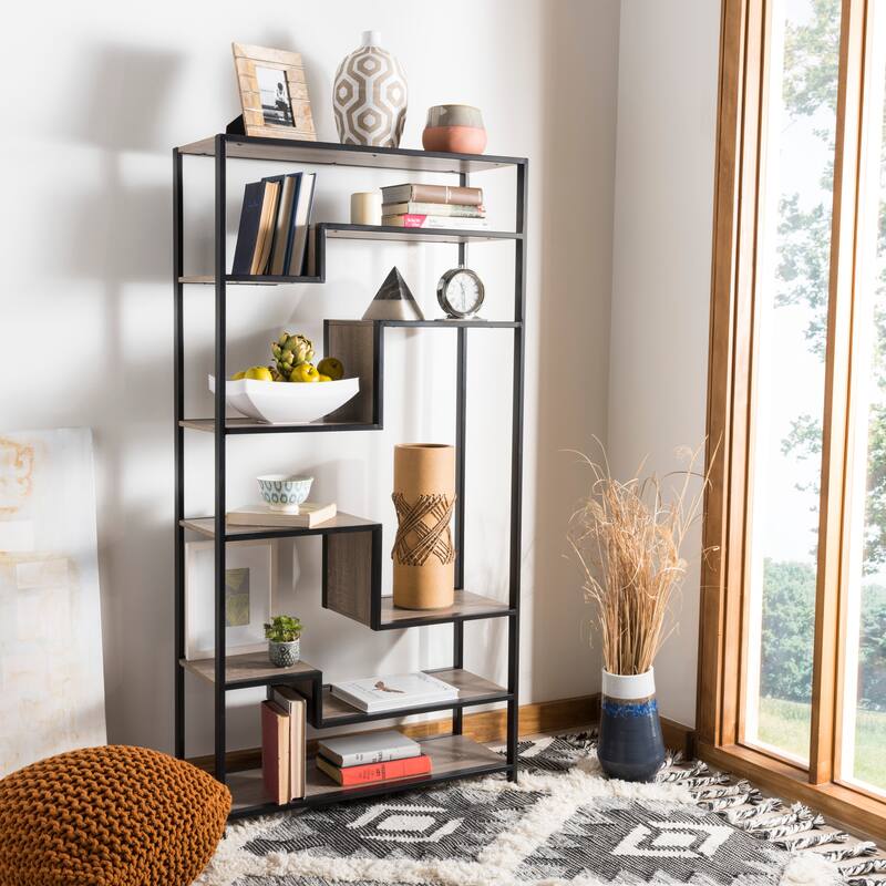 SAFAVIEH Corentine Light Brown/ Black Etagere - 31.5' x 11.8' x 61.8' - 32Wx12Dx62H