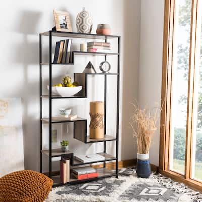 SAFAVIEH Corentine Light Brown/ Black Etagere - 31.5' x 11.8' x 61.8' - 32Wx12Dx62H
