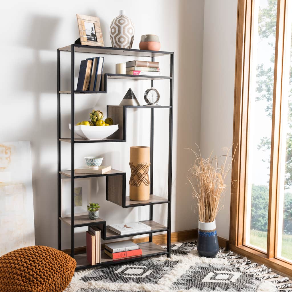 SAFAVIEH Corentine Light Brown/ Black Etagere - 31.5' x 11.8' x 61.8' - 32Wx12Dx62H